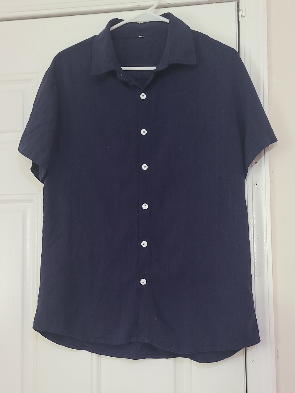 Men's Short-Sleeve Button-Down Shirt - Navy Blue
